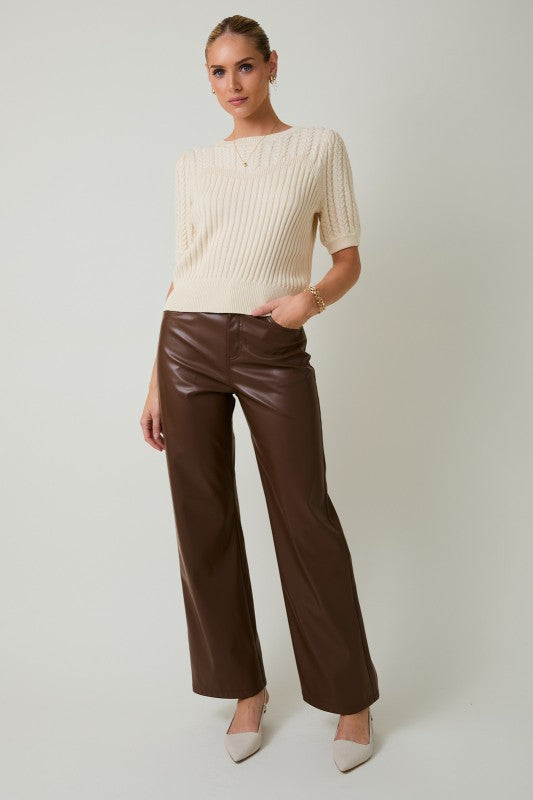 Bubble Sleeve Sweater Shirt