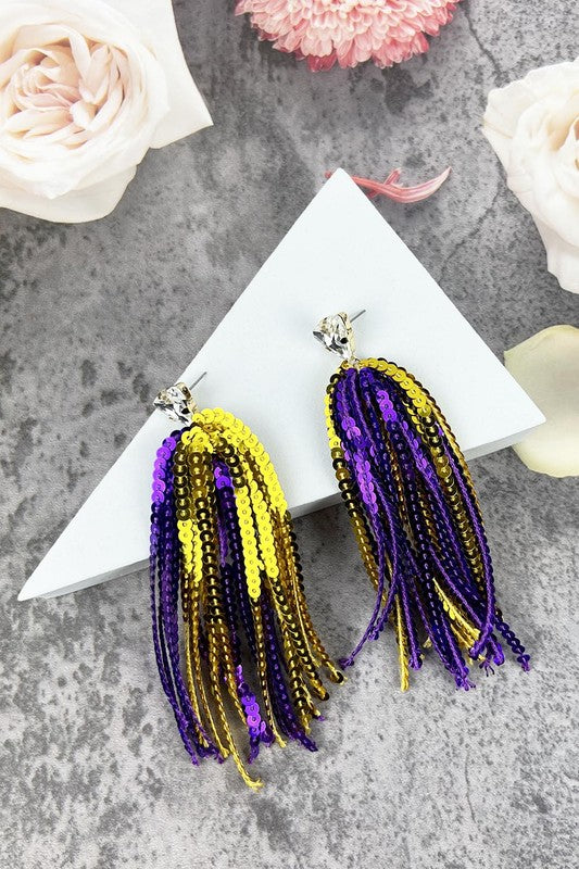 LSU Sequin Earrings