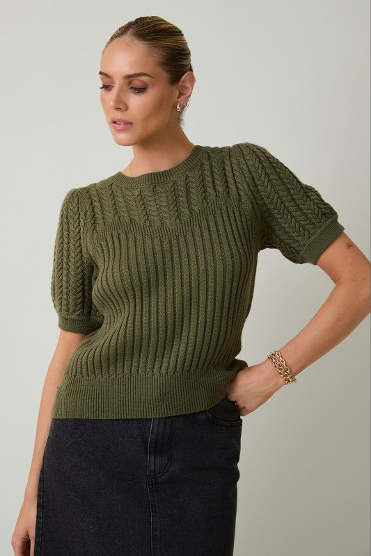 Bubble Sleeve Sweater Shirt