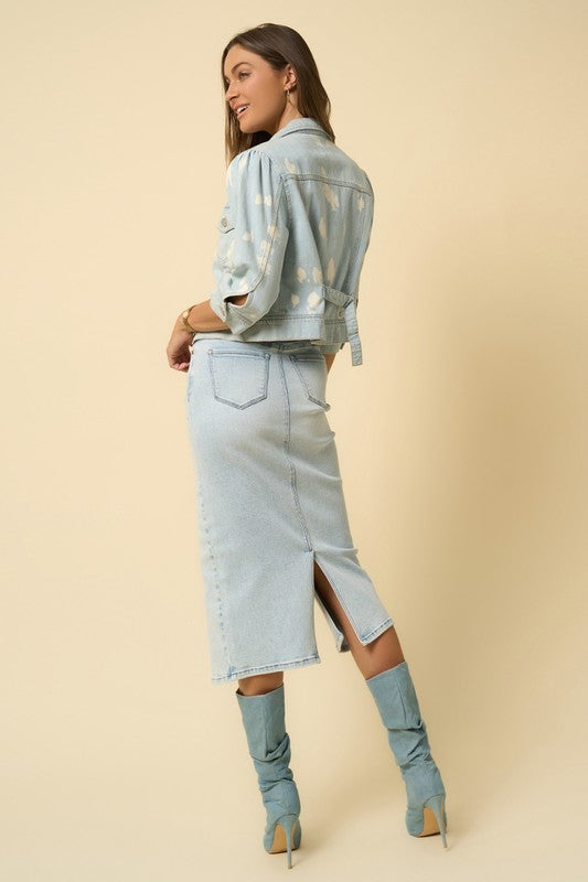 Crossover Midi Jean Skirt