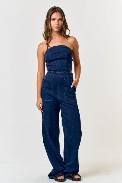 Denim Tube Jumpsuit