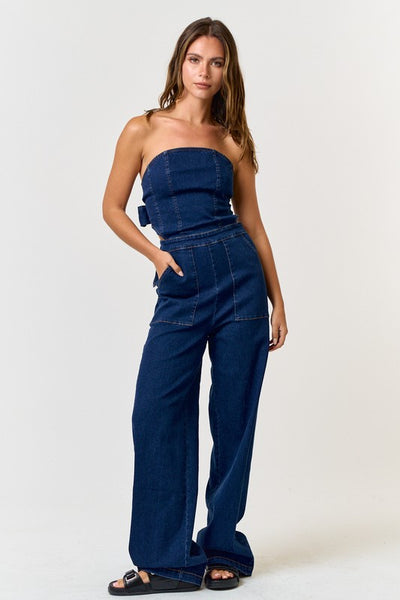 Denim Tube Jumpsuit