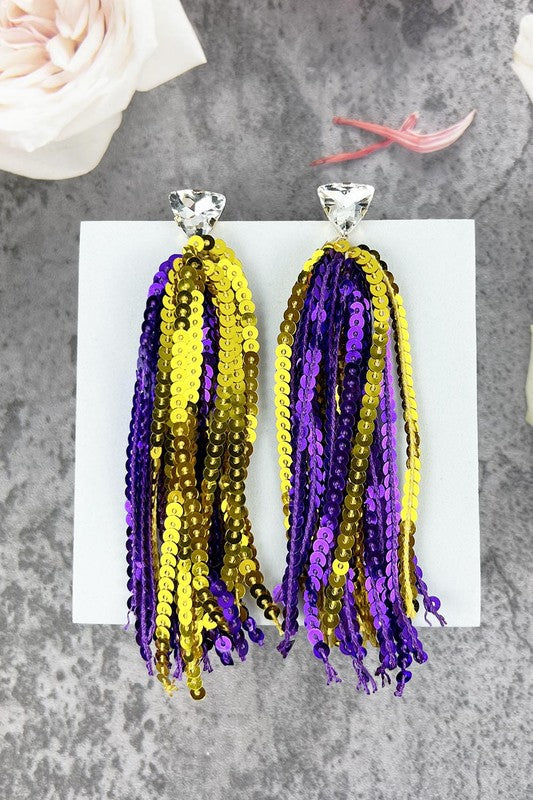 LSU Sequin Earrings