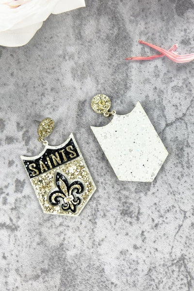 Saints Shield Earrings