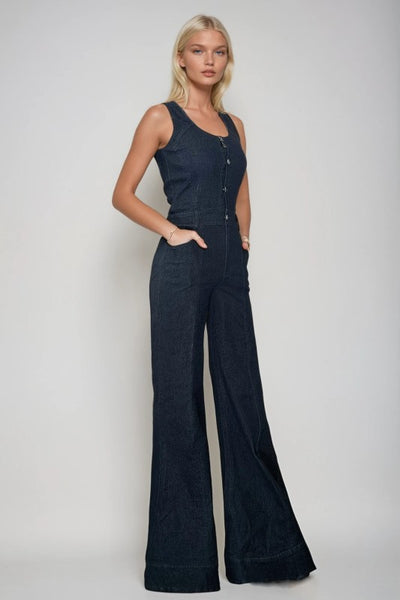 Denim Wide Leg Jumpsuit