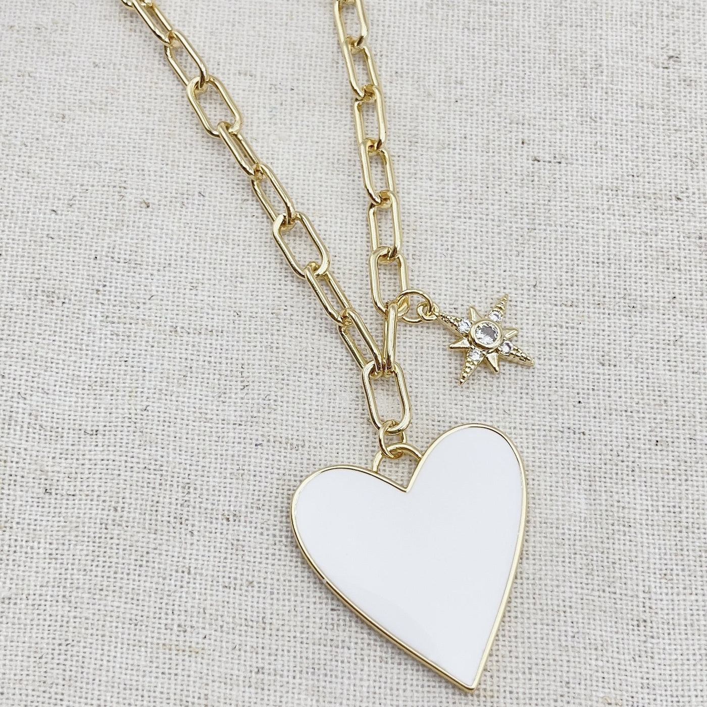 Babe White Heart Necklace